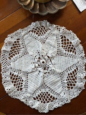 Vintage Handmade White Star Crochet Doily